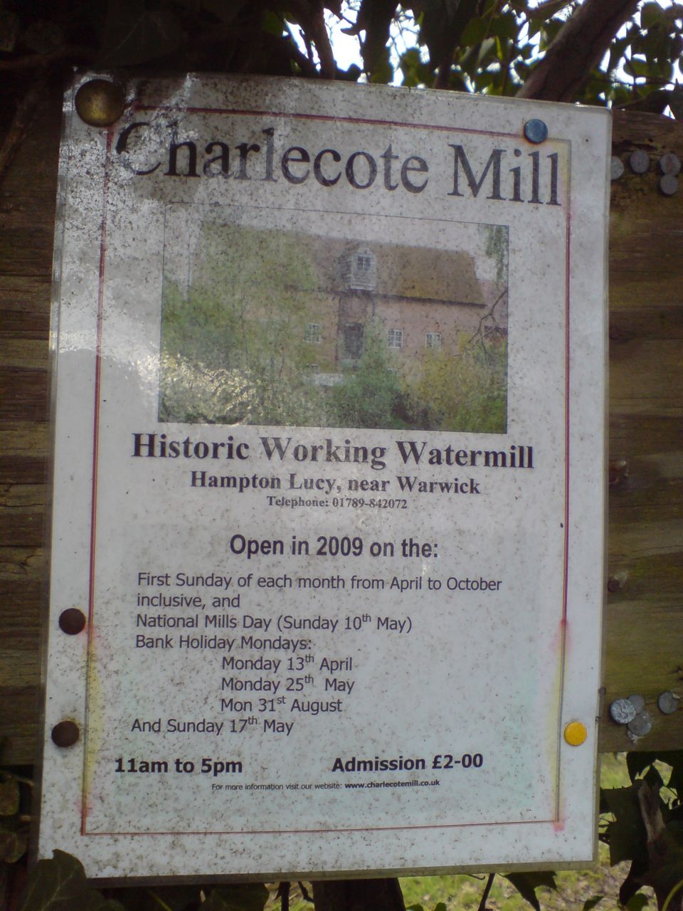 Charelcote Mill sign