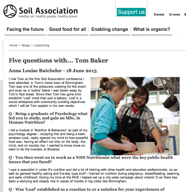 Soil Association - Tom Baker interview